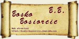 Boško Bosiorčić vizit kartica